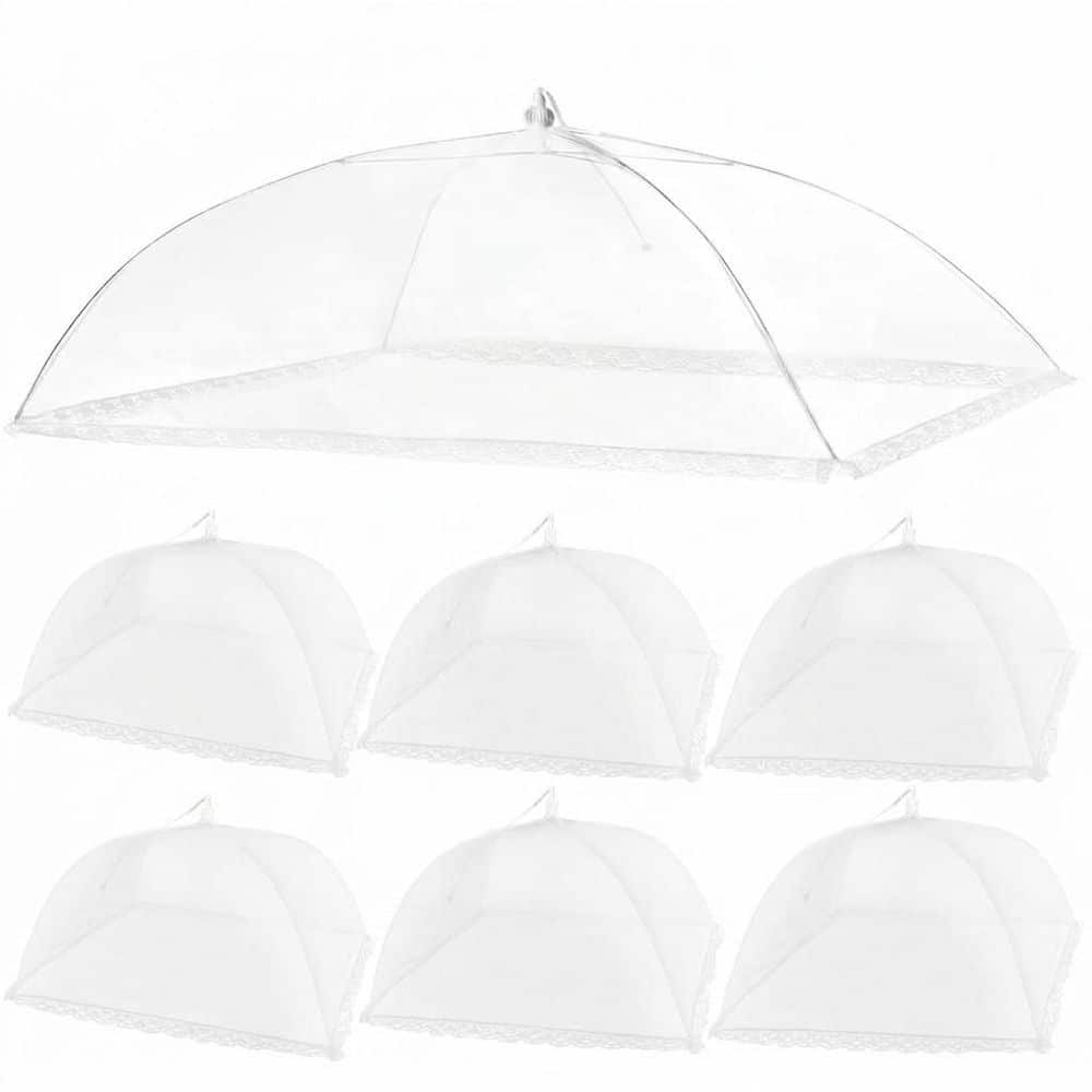 White Mesh Food Cover Set with Pop-up Collapsible Design for Outdoor Indoor Use, Reusable, 6 Piece price history on PriceWatchPro