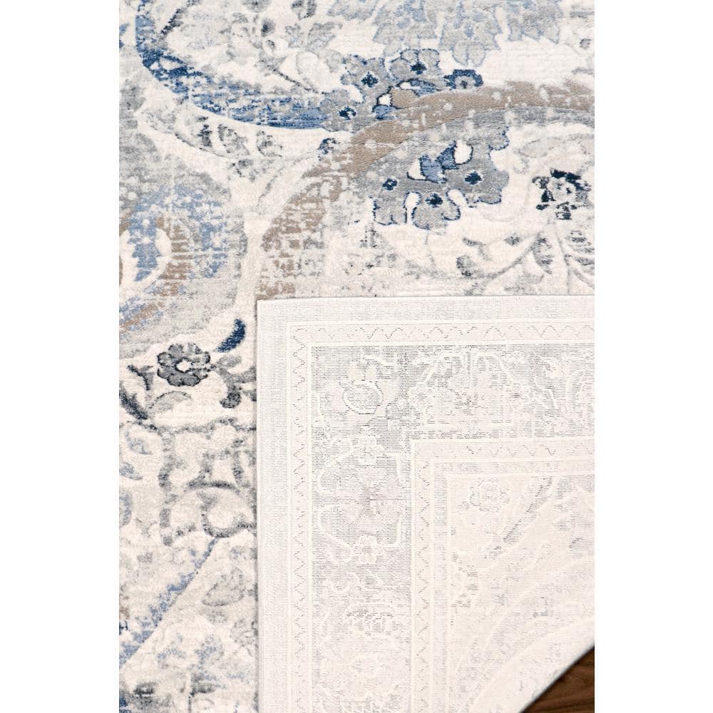Off-White Easy Care Synthetic 4' x 6' Rectangular Area Rug