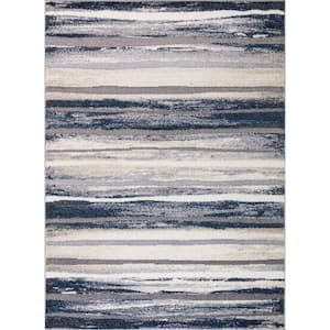 Charlotte Collection Retro Blue 7 ft. 10 in. x 9 ft. 10 in. Area Rug