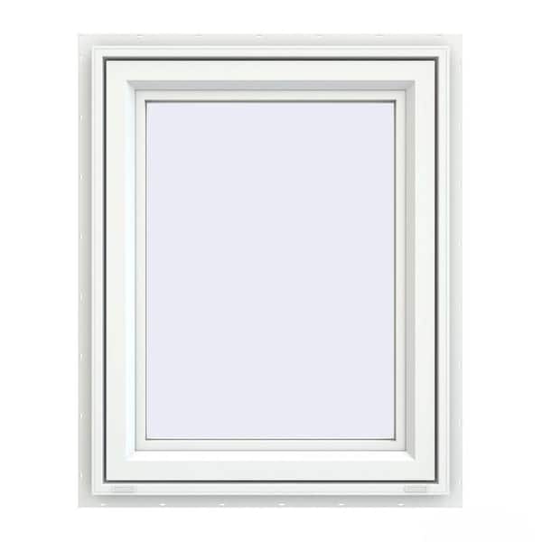 JELD-WEN 23.5 in. x 29.5 in. V-4500 Series White Vinyl Left-Handed Casement Window with Fiberglass Mesh Screen