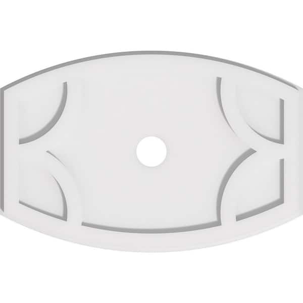 Ekena Millwork 20 in. x 13.37 in. x 1 in. Kailey Architectural Grade PVC Contemporary Ceiling Medallion