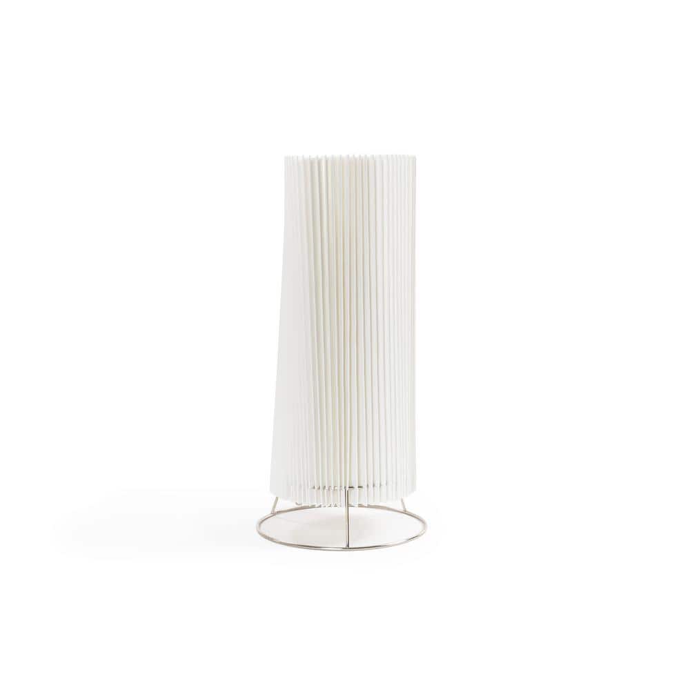 Louisa 22.5" Smoke Gradient Glass and Chrome Table Lamp with Pleated Shade