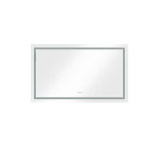 60 in. W x 36 in. H Rectangular Frameless Wall Mounted Single Bathroom Vanity Mirror in Polished Crystal