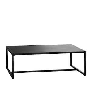 Black Rectangle Steel Outdoor Side Table