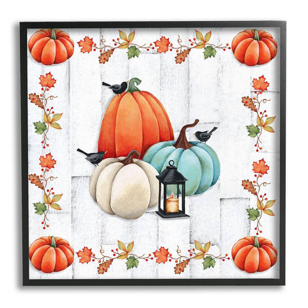 Crows on Fall Pumpkins by Emma Leach 1 Piece Framed Graphic Print Nature Poster Art Print 12 in. x 12 in. price history on PriceWatchPro
