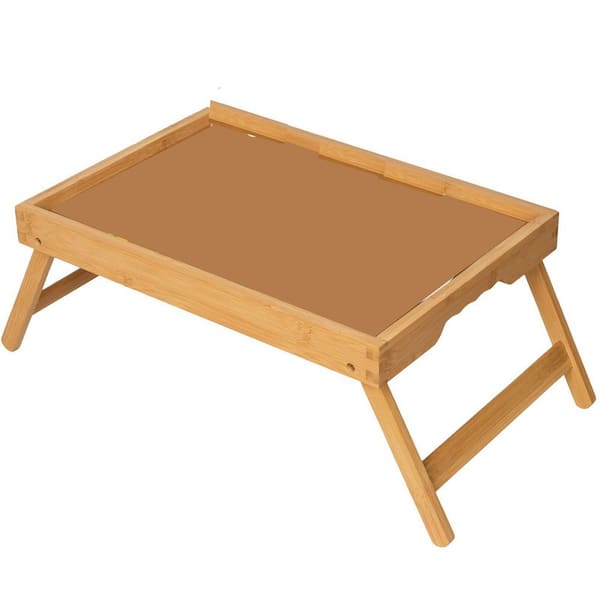 Folding 13.35 in. Wood Rectangle Wood Picnic Tables Table Only with Umbrella Hole Multi Use Snack Breakfast Desk