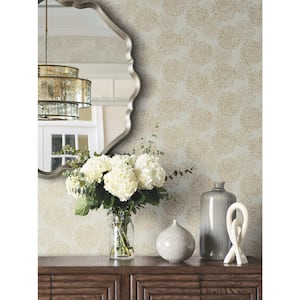 Taupe Grandeur Unpasted Paper Wallpaper, Matte 27 in. by 27 ft.