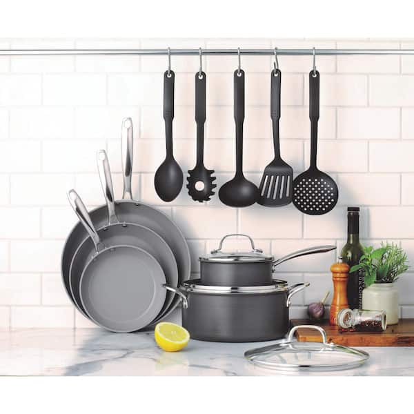 18Piece Kitchen Cookware Sets with Nonstick Granite Stone Pots and Pans Set