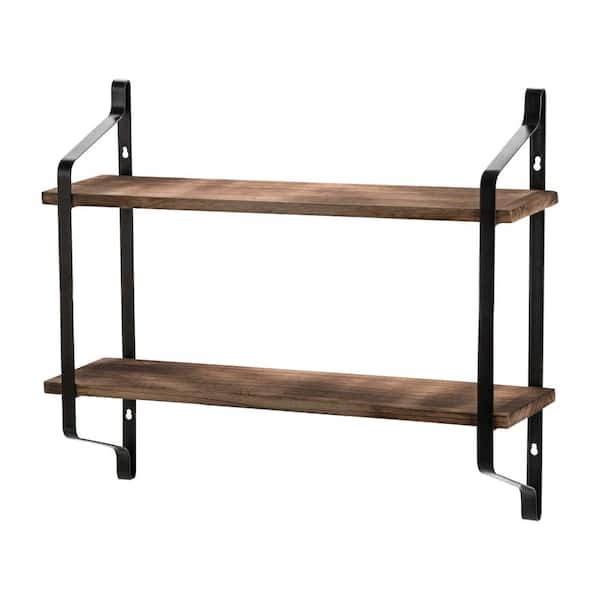 Dyiom 6.9 in. W x 13.2 in. H x 13.2 in. D Bathroom Shelves, Steel Square Bathroom Shelf, Pack of 1, in. Brown