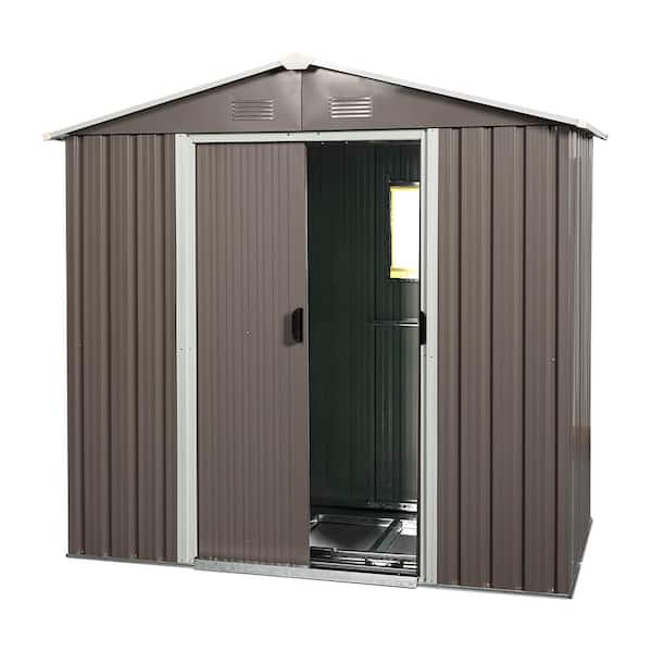 8 ft. W x 4 ft. D Iron Shed with Double Door (32 sq. ft. )