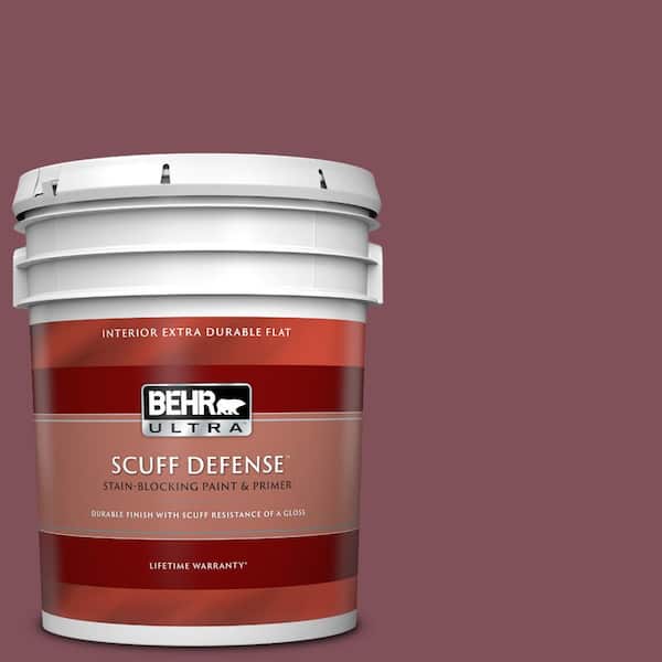 BEHR ULTRA 5 gal. Home Decorators Collection #HDC-CL-02 Fine Burgundy Extra Durable Flat Interior Paint & Primer