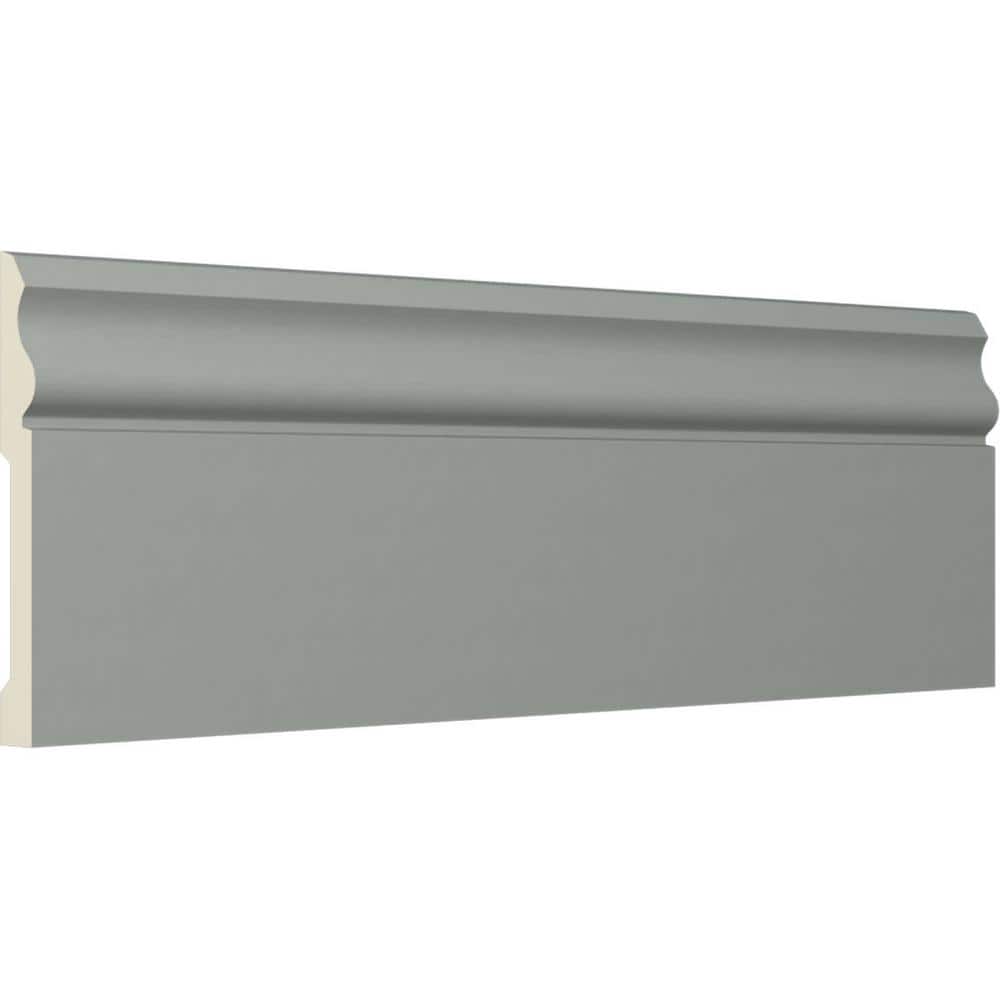 Primed Geometric Baseboard Moulding Sample, 12" Length