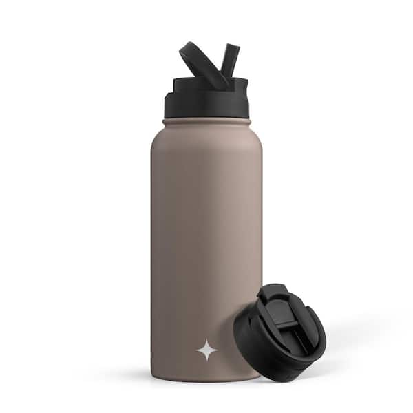 JoyJolt 32-Ounce Stainless Steel Vacuum Insulated Bottle with 2 lids