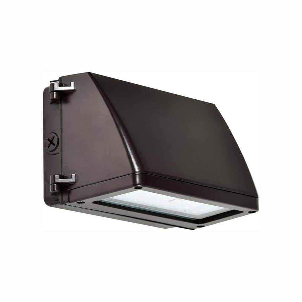 35-Watt Bronze Dusk-to-Dawn Outdoor Integrated LED Rectangular Wall Pack Li