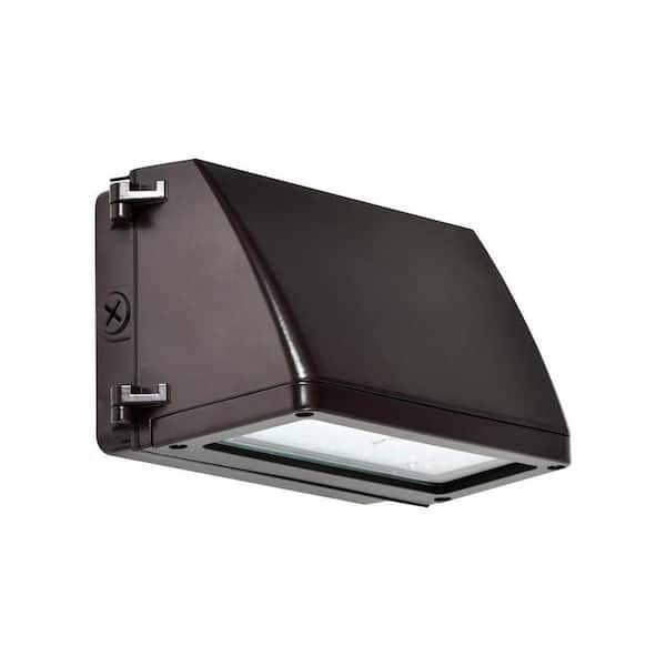 Unbranded 35-Watt Bronze Dusk-to-Dawn Outdoor Integrated LED Rectangular Wall Pack Light