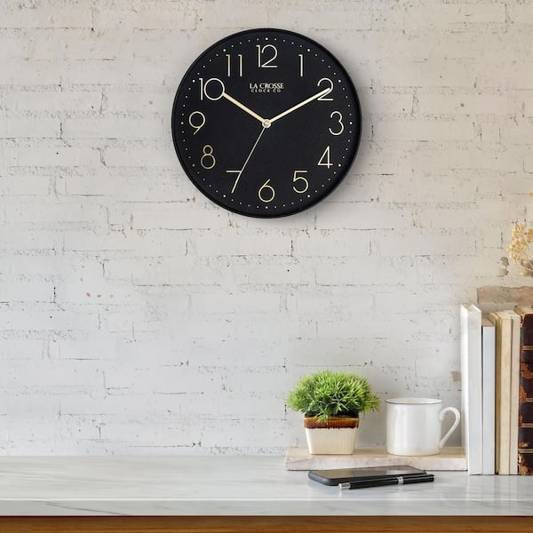La Crosse Technology 12 in. Paxton Black Silent Sweep Analog