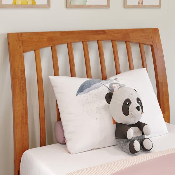 AFI Orleans Light Toffee Natural Bronze Twin Sleigh Solid Wood Slat Headboard