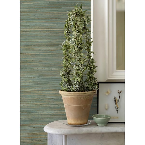 Kira Turquoise Hemp Grasscloth Non-Pasted Grass Cloth Wallpaper