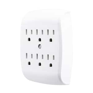 6-Outlet Grounded In-Wall Adapter, White