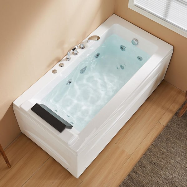 59 in. x 29.5 in. Whirlpool Bathtub with Right Drain in White