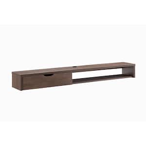 Eponine 60 in. Walnut and Oak Wood TV Stand with 1-Drawer Fits TVs Up to 66 in. with Cable Management
