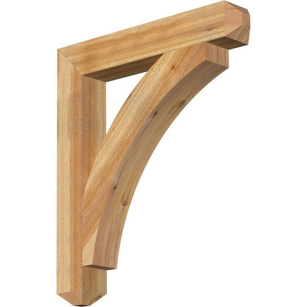 Ekena Millwork 4 in. x 30 in. x 26 in. Western Red Cedar Thorton Craftsman Rough Sawn Bracket