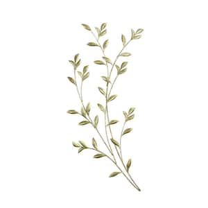 38 in. x 17.25 in. Saba Metallic Gold Leafy Boughs Wall Art