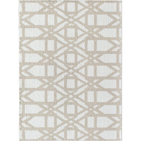 Rugs America Miko Milk and Honey Beige 8 ft. x 10 ft. Area Rug