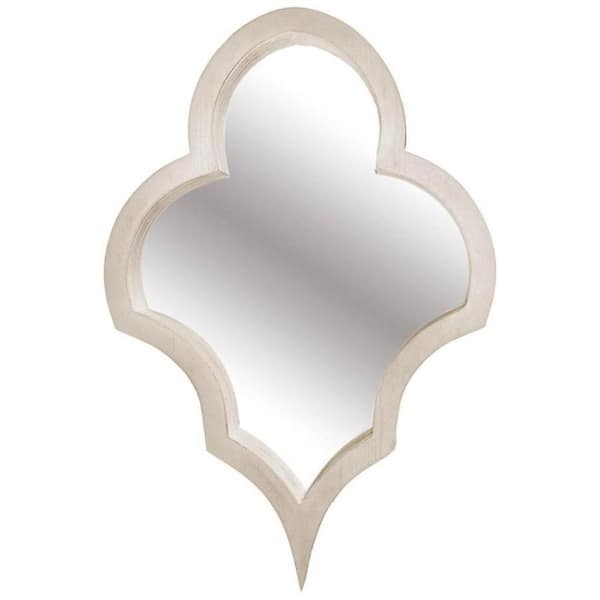 HomeRoots 23.25 in. W x 34.25 in. H Wood White Wood Decorative Mirror