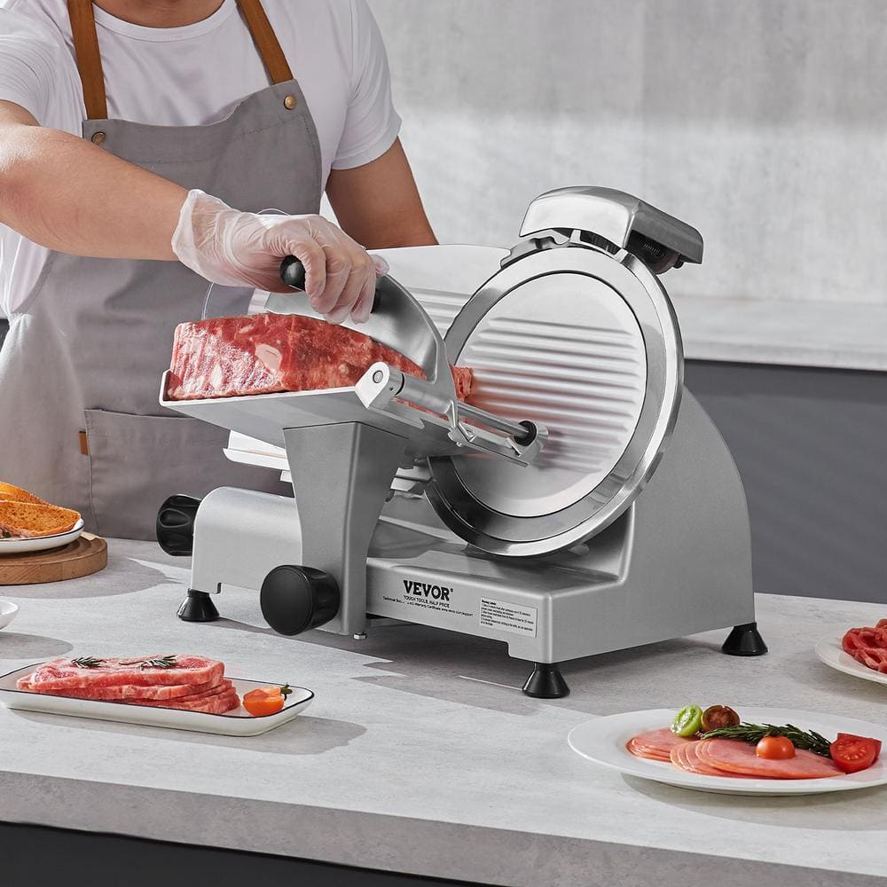 340W Electric Meat Slicer with Stainless Steel Blade and Blade Guard