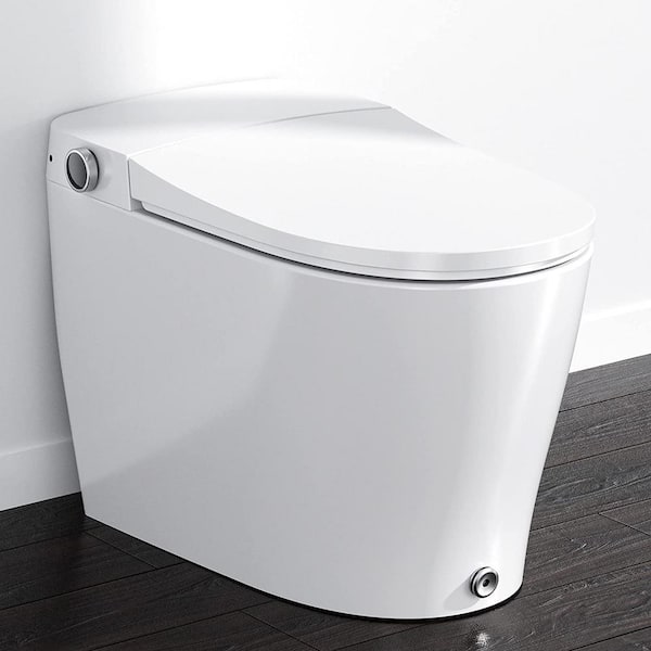 HOROW Elongated Smart Toilet Bidet in White with Auto Open, Auto Close, Auto Flush, Heated Seat and Remote