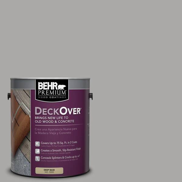 BEHR Premium DeckOver 1 gal. #PFC-68 Silver Gray Solid Color Exterior Wood and Concrete Coating