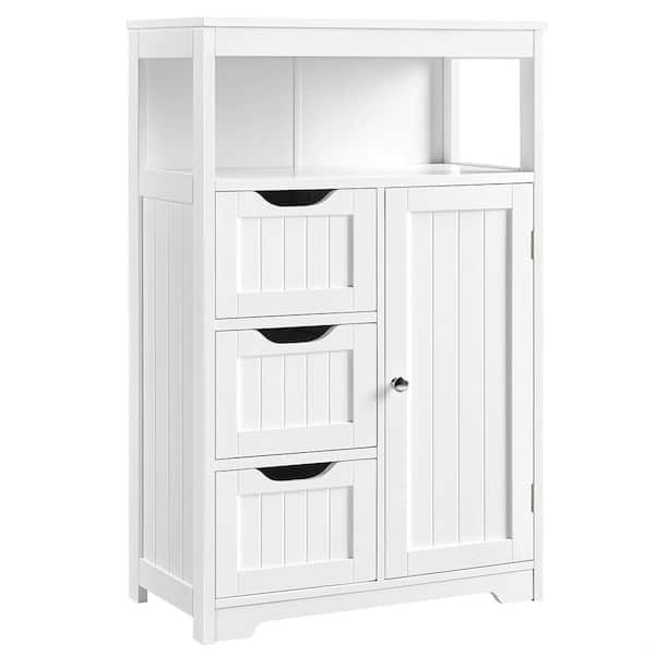 Cubilan 23.6 in. W x 7.9 in. D x 27.6 in. H Wall Mounted Bath Storage  Cabinet with Shelves and Towels Bar in White HD-V2C - The Home Depot