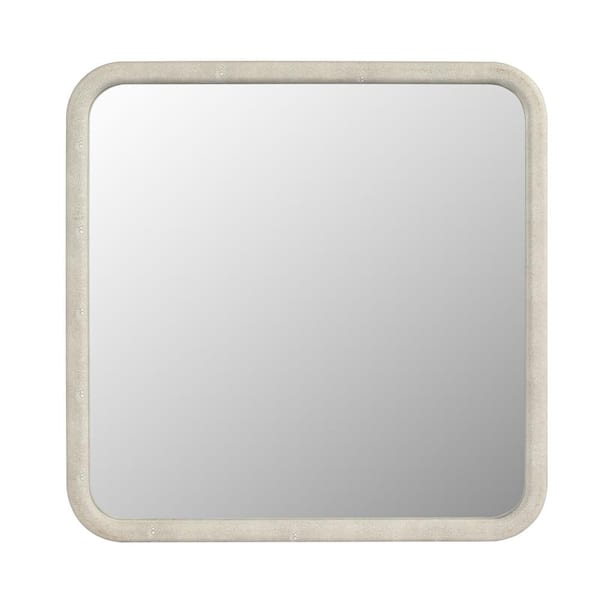 Unbranded 23.62 in. W x 23.62 in. H Small Square MDF Framed Wall Bathroom Vanity Mirror in White