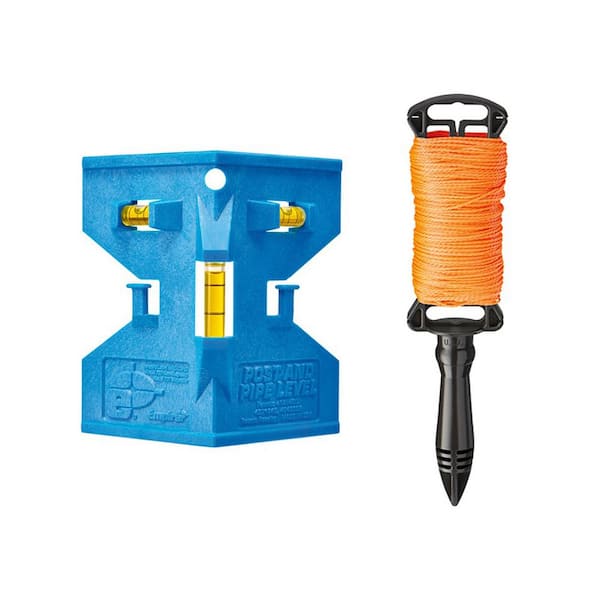 Empire 5-1/4 in. Polycast Post Level with 250 ft. Orange Twisted Line with Reel (2-Piece)