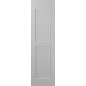 18 in. W x 72 in. H Americraft 2 Equal Flat Panel Exterior Real Wood Shutters (Per Pair) in Primed