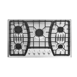 30 in. 5-Burners Recessed Gas Cooktop in Stainless Steel with 304-Stainless, NG LPG Convertible