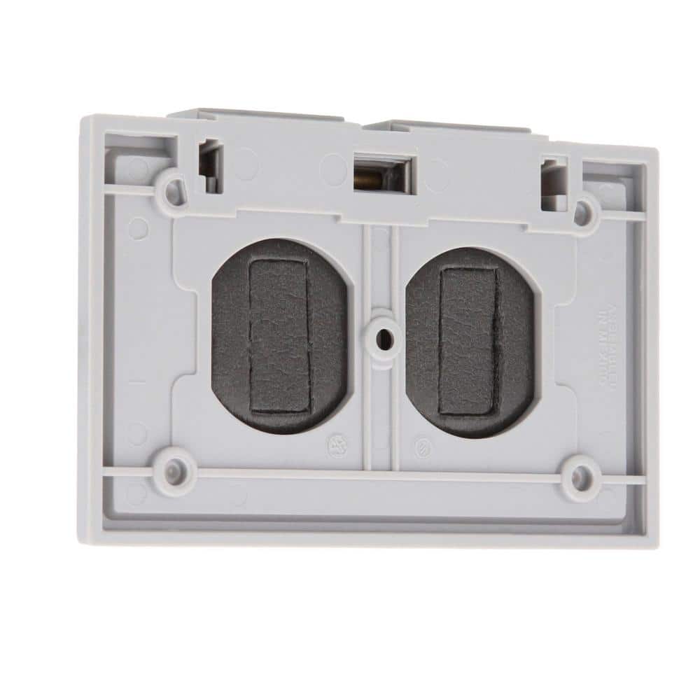 Gray Polycarbonate 1-Gang Weatherproof Duplex Outlet Cover