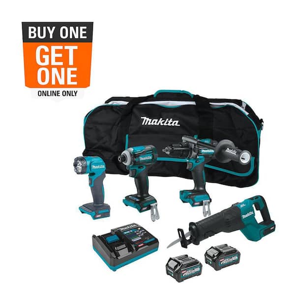 40V Max XGT Brushless Cordless 4-Piece Combo Kit (Hammer Driver-Drill/Impact Driver/Recip Saw/Flashlight) 2.5Ah/4.0Ah