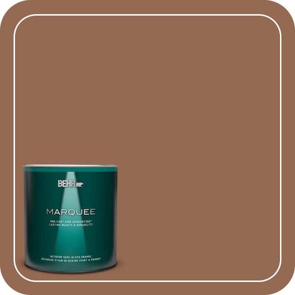 BEHR MARQUEE 1 qt. #240F-6 Sable Brown Semi-Gloss Enamel Interior Paint & Primer