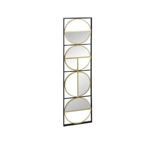Eclectic Styling 47.2 in. W x 12.2 in. H Rectangle Metal Frame Black Decor Wall Mirror