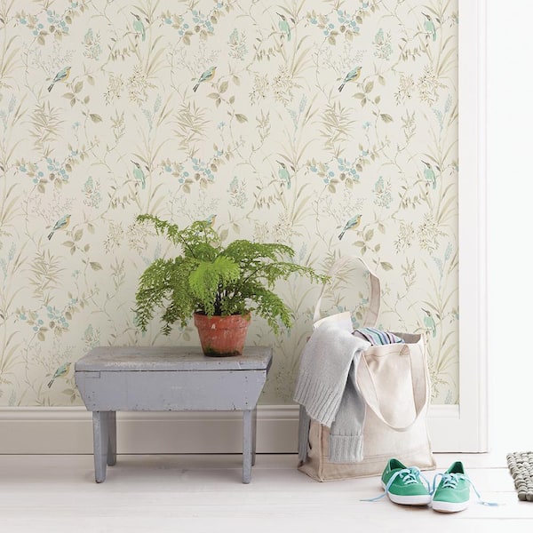 Imperial Garden Beige Botanical Paper Strippable Roll (Covers 56.4 sq. ft.)
