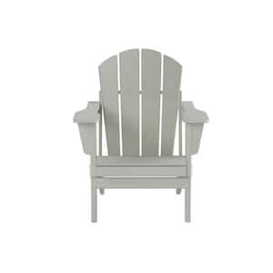 Addison Poly Plastic Folding Outdoor Patio Traditional Adirondack Lawn Chair in Sand