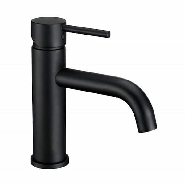 Modern Luxurious Single Handle Single Hole Bathroom Sink Faucet Bathroom Faucet in Matte Black