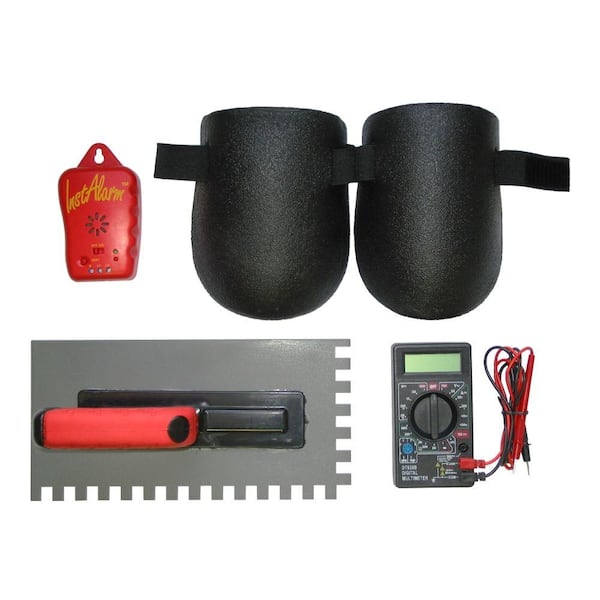 ThermoSoft Floor Heating System Installation Tool Kit with 1/2 in. x 3/8 in. Plastic Trowel, Multimeter, Monitor, Knee Pads