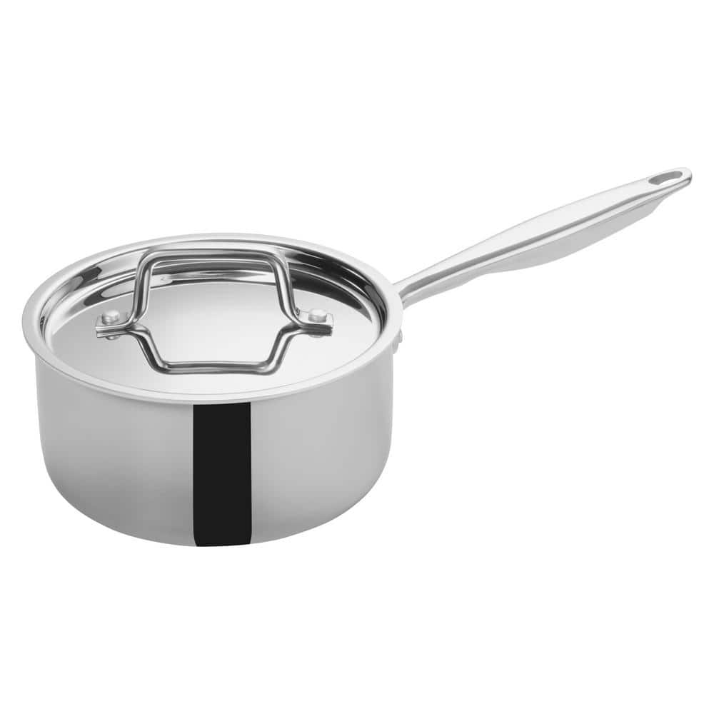 Winco 2.5 qt. Triply Stainless Steel Sauce Pan with Cover