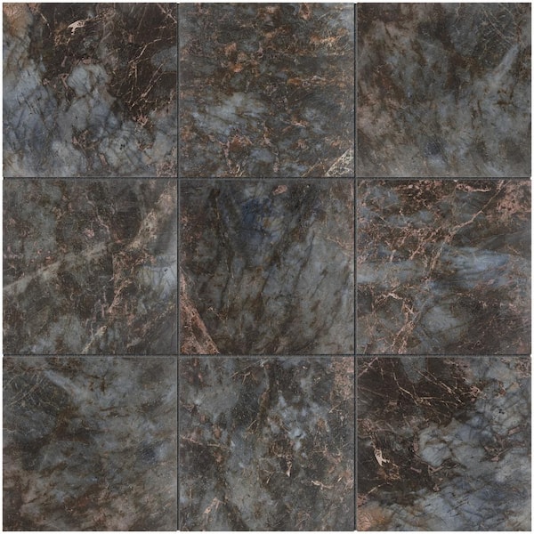 MOLOVO Senzia Labradorite 7.87 in. x 7.87 in. Matte Porcelain Marble look Floor and Wall Tile (10.76 sq. ft./Case)