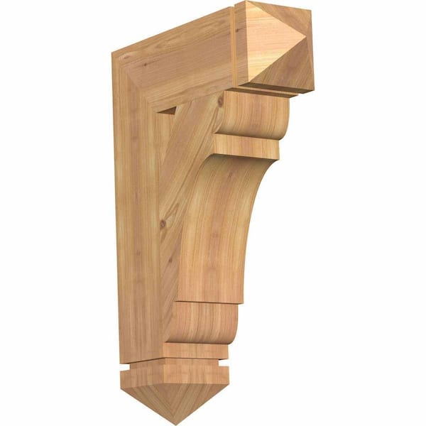 Ekena Millwork 5.5 in. x 28 in. x 20 in. Western Red Cedar Olympic Arts and Crafts Smooth Bracket