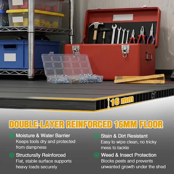 Shade Graphix 8 ft. W x 6 ft. D Resin Storage Shed Plastic Storage
