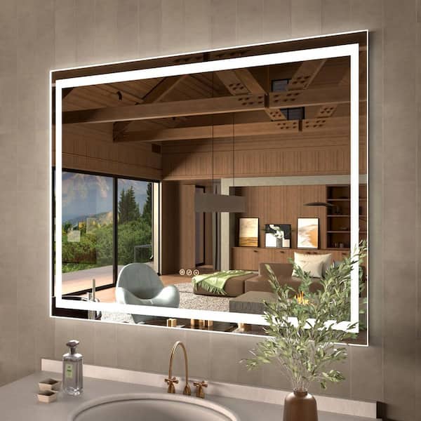 42 in. W x 36 in. H Rectangular Frameless LED Wall Bathroom Vanity Mirror